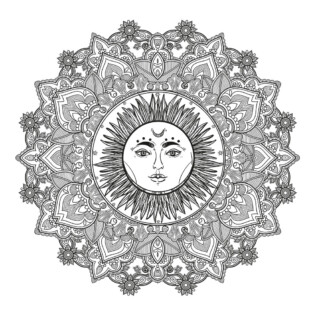 Sticker Rosace Soleil Mandala