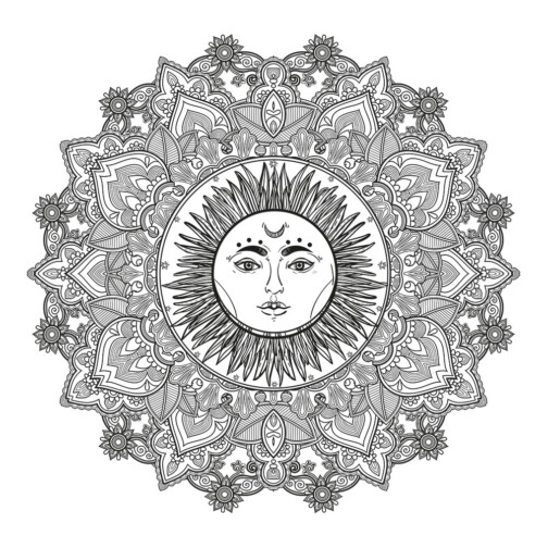 Sticker Rosace Soleil Mandala