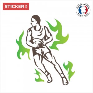 Sticker Rugby Man Enflammé