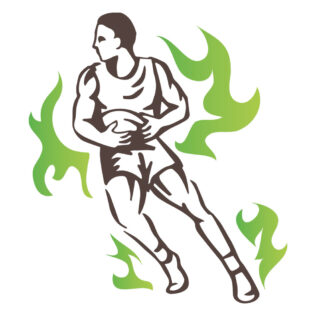 Sticker RugbyMan Enflammé