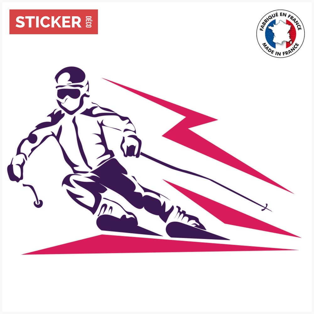 Sticker Ski Glissade - Stickers Sports - Autocollants