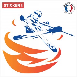 Sticker Skieur Enflammé