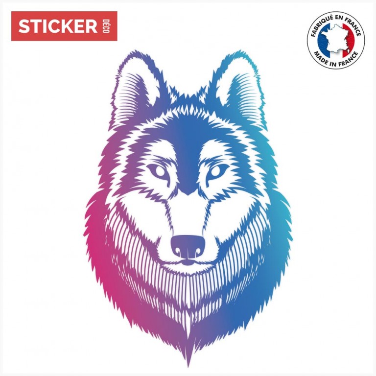 Sticker Tete De Loup | Stickers Animaux | Stickerdeco.fr