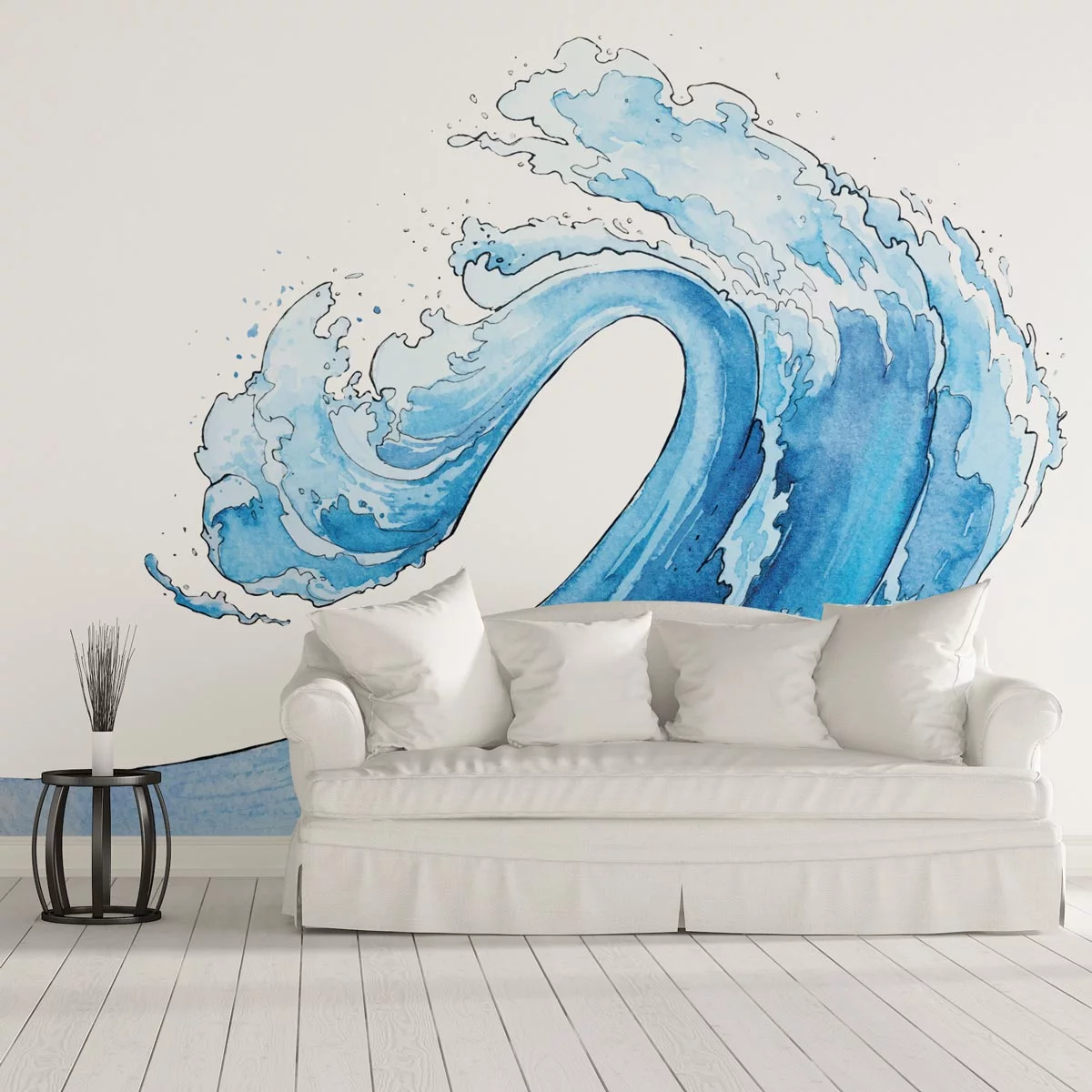 Autocollant Mural Imitation Vague D'eau - 21x29.7 Cm - Pour Décoration Créative, Maquettes, Aquariums, Dioramas