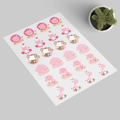 Stickers Animaux Afrique Rose