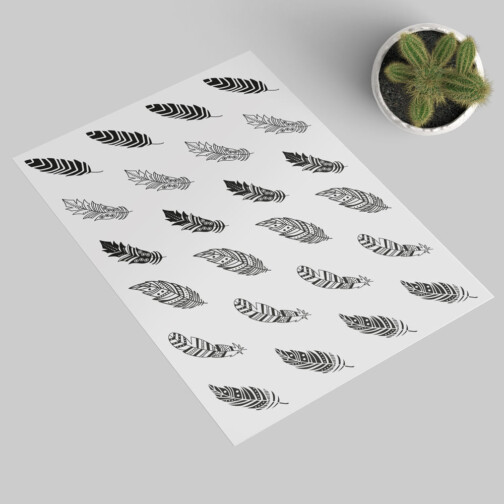 Stickers Plumes Monochromes