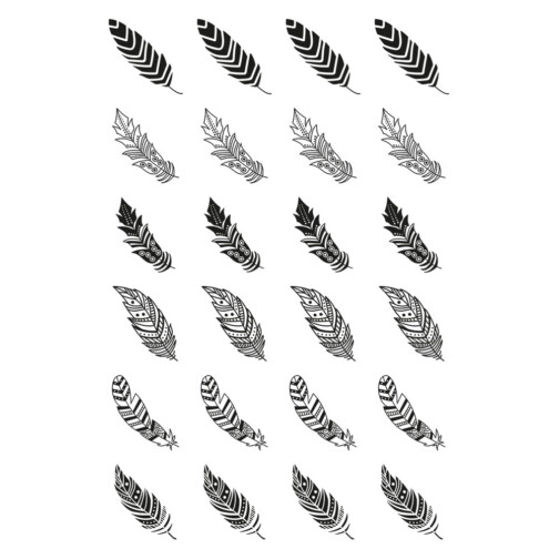 Stickers Plumes Monochromes