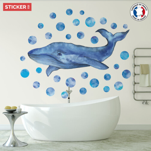 Sticker Baleine Bleue