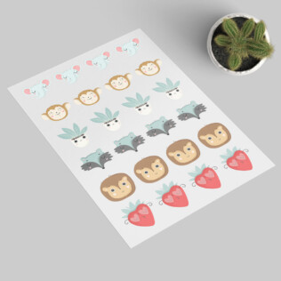 Stickers Animaux et Fraises