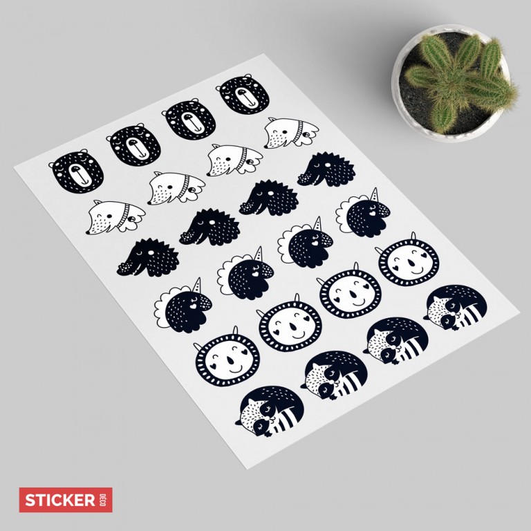 Nymora Set de 10 Mini Stickers, Kawaii Déco Stickers Mignons Animaux, Sticker Tiny 3D pour Carnet de Stickers & Washi, Autocollant Étanche pour Scrapbooking