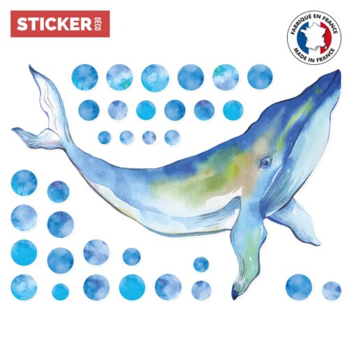 Sticker Baleine Colorée