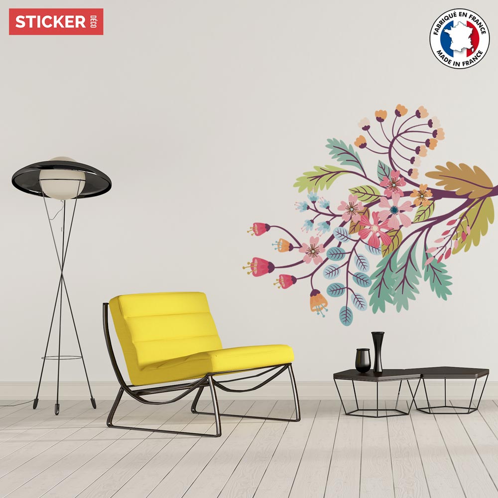 Sticker Branche Fleurie Horizon - Stickers Fleurs