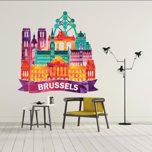 Sticker Bruxelles Coloré