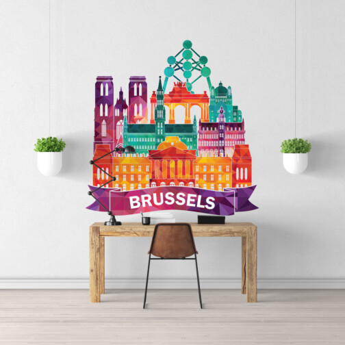 Sticker Bruxelles Coloré