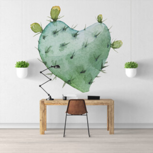 sticker cactus coeur