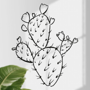 sticker cactus doodle 3 branches