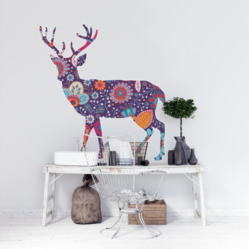 Sticker Cerf Floral