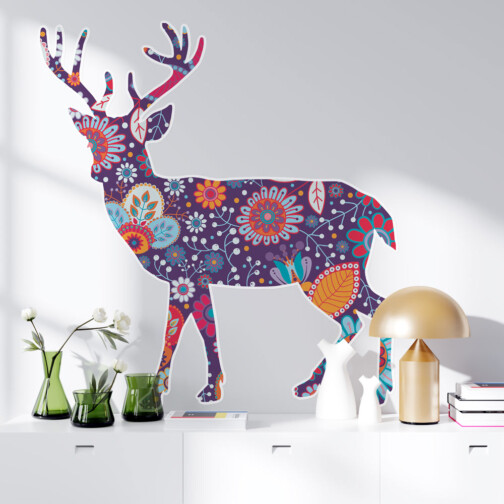 Sticker Cerf Floral