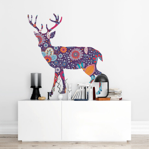 Sticker Cerf Floral