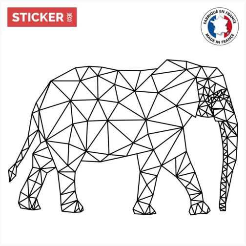 sticker elephant geometrique