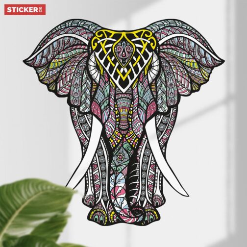 Sticker Elephant Mandala Coloré