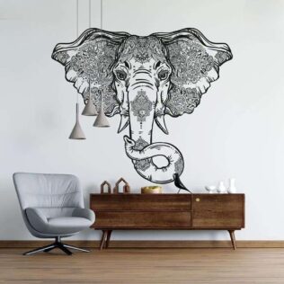 Sticker Éléphant Mandala Face