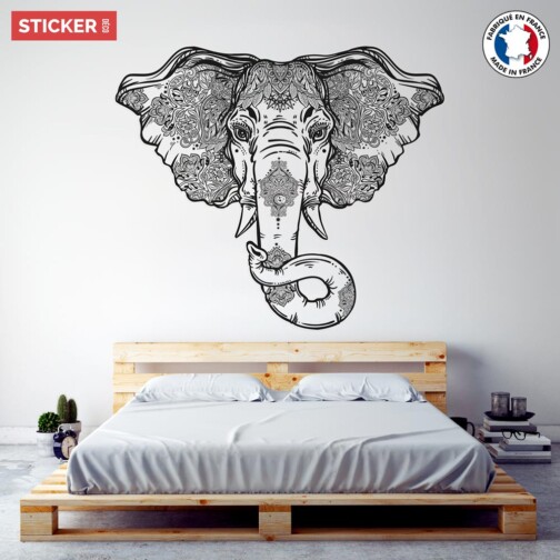 Sticker Éléphant Mandala Face