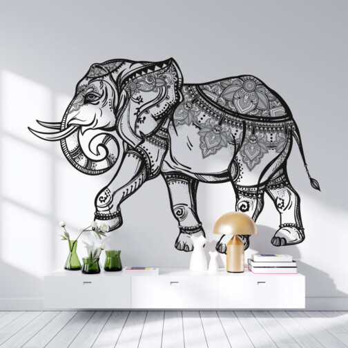 Sticker Éléphant Mandala Inde