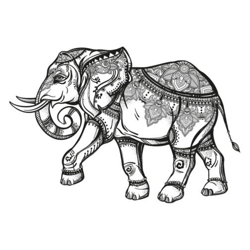 Sticker Éléphant Mandala Inde