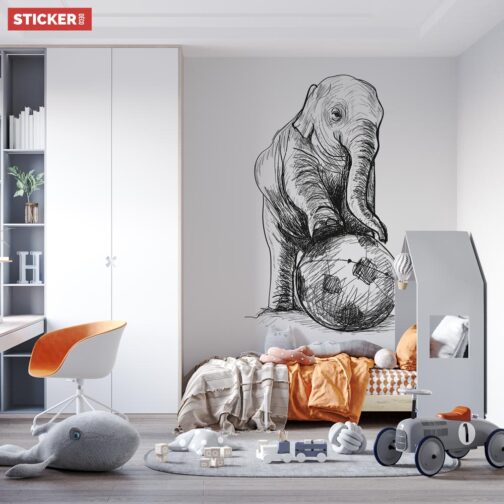 Sticker Football Éléphant