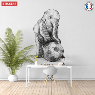 Sticker Football Éléphant