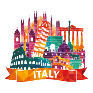 Sticker Italie Coloré