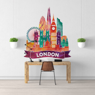 Sticker Londres Coloré