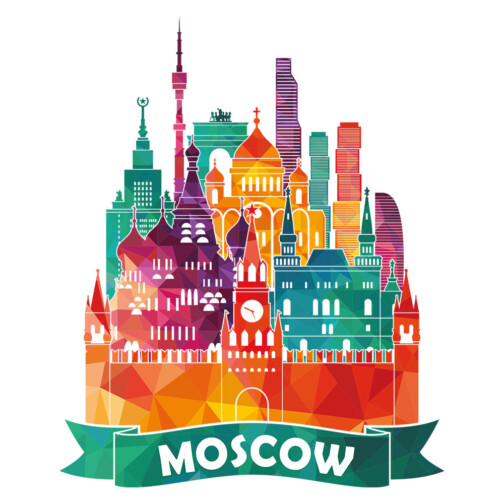 Sticker Moscou Coloré