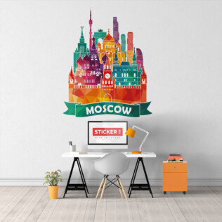 Sticker Moscou Coloré