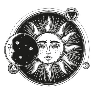 Sticker Soleil et Lune