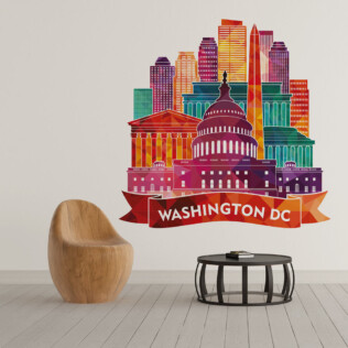 Sticker Washington Coloré