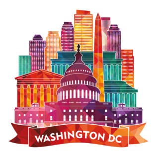 Sticker Washington Coloré