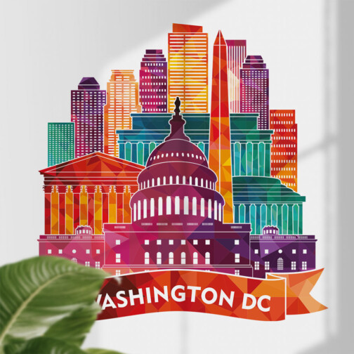 Sticker Washington Coloré