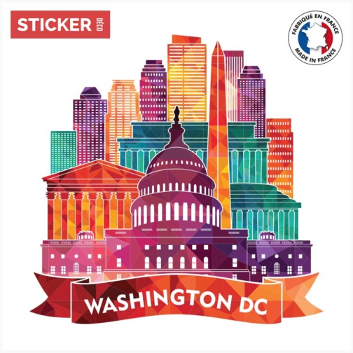 Sticker Washington Coloré