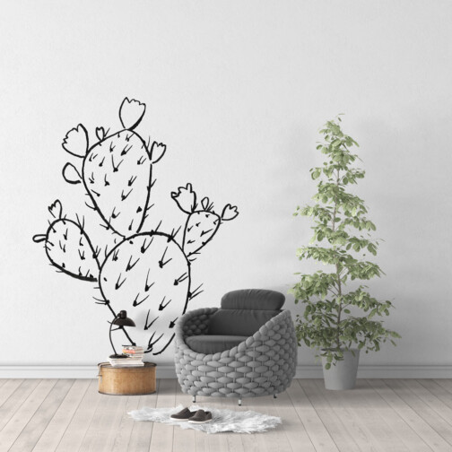 sticker cactus doodle 3 branches