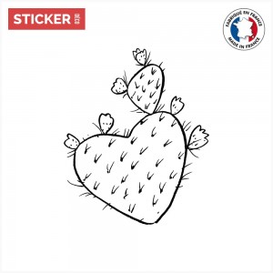 sticker cactus doodle coeur