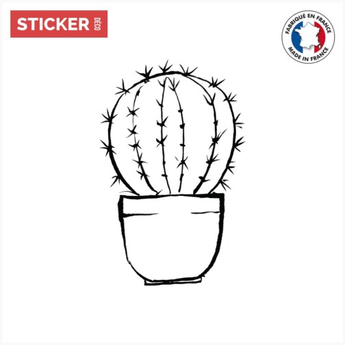 sticker cactus doodle pot