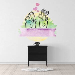 Sticker Cactus Amoureux
