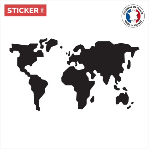 Sticker Map Monde Simple