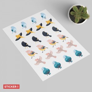 Sticker Oiseaux Elegants