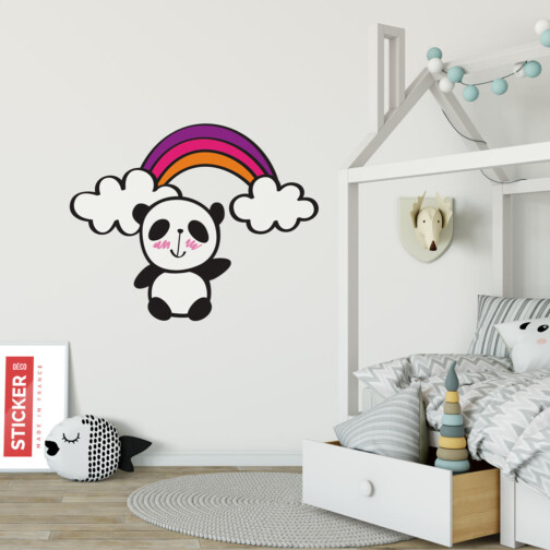 Sticker Panda Arc En Ciel
