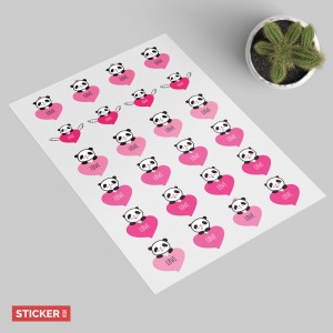 Sticker Panda Cœur