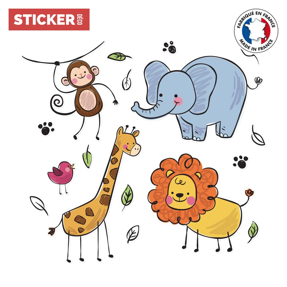 Stickers Animaux Afrique, Autocollant Animaux