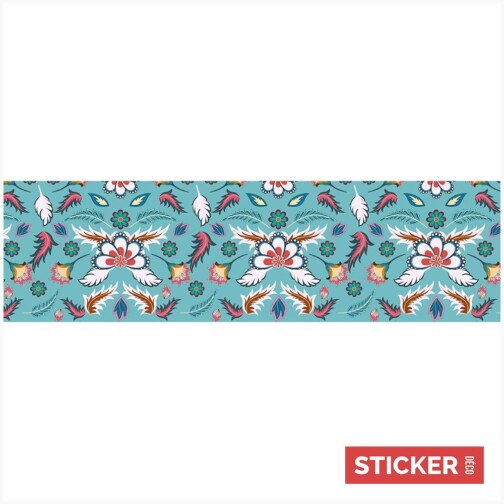 sticker crédence fleurs style batik